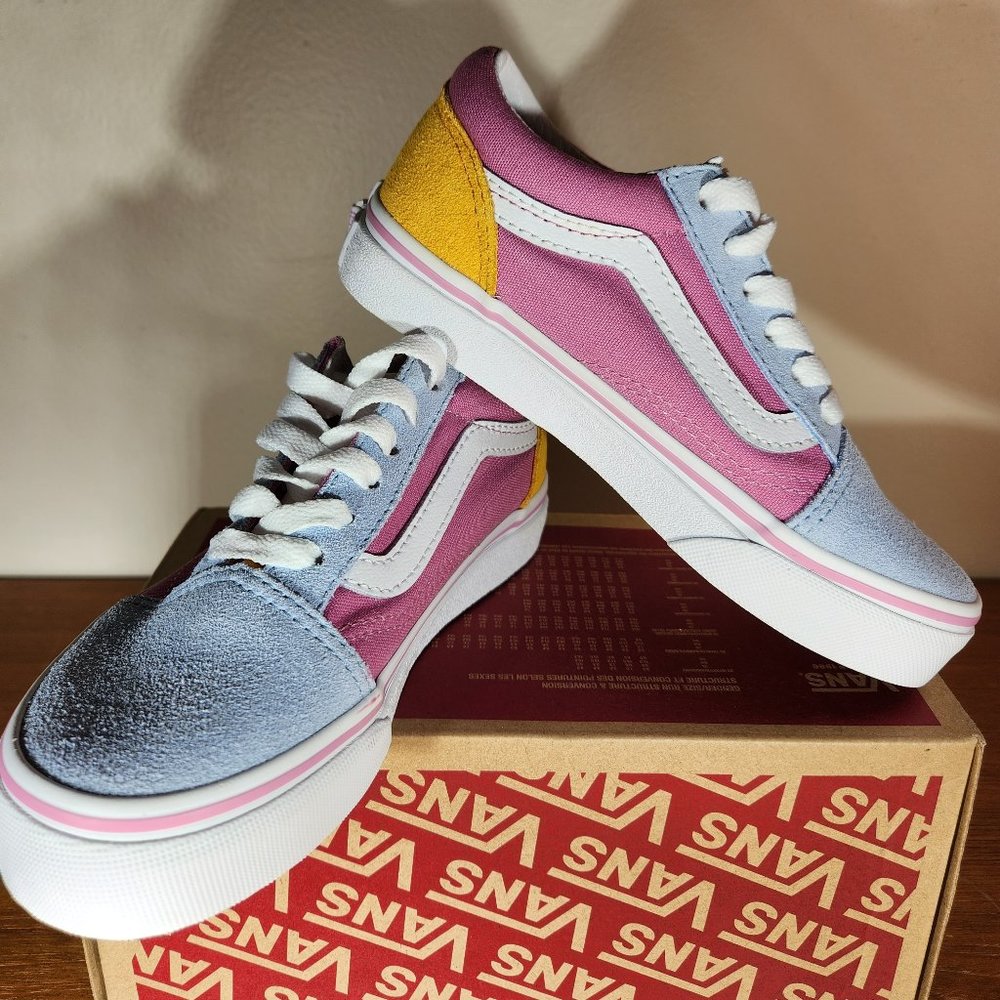 NWOT VANS Suede/Canvas Old Skool Color Block Kids (12.5)